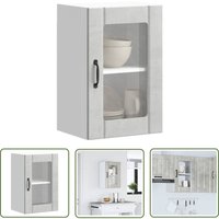 The Living Store - vidaXL Küchen-Hängeschrank mit Glastür Lucca Betongrau von THE LIVING STORE