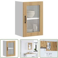 The Living Store - vidaXL Küchen-Hängeschrank mit Glastür Porto Artisan-Eiche von THE LIVING STORE