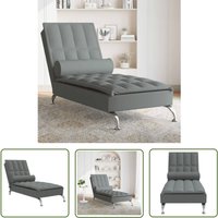 VidaXL Massage-Chaiselongue mit Nackenrolle Dunkelgrau Stoff VidaXL Massage-Chaiselongue mit Nackenrolle Dunkelgrau Stoff von THE LIVING STORE