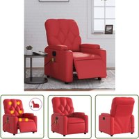 VidaXL Massagesessel Elektrisch Rot Kunstleder von THE LIVING STORE