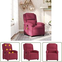 The Living Store - vidaXL Massagesessel Weinrot Samt von THE LIVING STORE