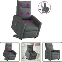 The Living Store - vidaXL Massagesessel mit Aufstehhilfe Dunkelgrau Stoff von THE LIVING STORE