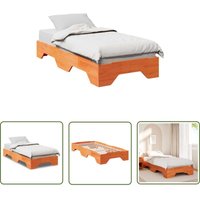 The Living Store - vidaXL Massivholzbett ohne Matratze Stapelbar Wachsbraun 90x190 cm The Living Store - vidaXL Massivholzbett ohne Matratze Stapelbar Wachsbraun 90x190 cm von THE LIVING STORE
