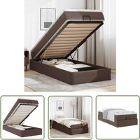The Living Store - vidaXL Ottoman-Bett mit Matratze Braun 100x200 cm Kunstleder von THE LIVING STORE