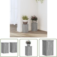 The Living Store - vidaXL Pflanzenständer 2 Stk. Grau Sonoma 10x10x18 cm Holzwerkstoff von THE LIVING STORE
