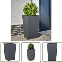The Living Store - vidaXL Pflanzkübel Anthrazit 45x45x75 cm Stahl von THE LIVING STORE