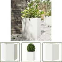 The Living Store - vidaXL Pflanzkübel Weiß Sechseckig 46x40x45 Stahl von THE LIVING STORE