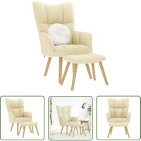 The Living Store - vidaXL Relaxsessel mit Hocker Creme Stoff The Living Store - vidaXL Relaxsessel mit Hocker Creme Stoff von THE LIVING STORE