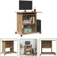 The Living Store - vidaXL Schreibtisch Artisan-Eiche 80x50x75 cm Holzwerkstoff von THE LIVING STORE
