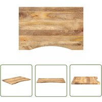 The Living Store - vidaXL Schreibtischplatte mit Aussparung 80x60x2,5 cm Massivholz Mango von THE LIVING STORE