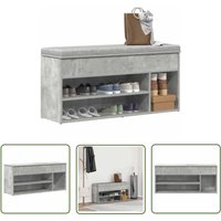 The Living Store - vidaXL Schuhbank Betongrau 102x30,5x45 cm Holzwerkstoff von THE LIVING STORE