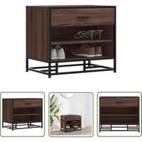 The Living Store - vidaXL Schuhbank Braun Eichen-Optik 60x40x53,5 cm Holzwerkstoff Metall von THE LIVING STORE