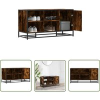 The Living Store - vidaXL Schuhbank Räuchereiche 100x40x53,5 cm Holzwerkstoff und Metall von THE LIVING STORE
