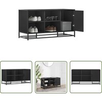 The Living Store - vidaXL Schuhbank Schwarz 100x40x53,5 cm Holzwerkstoff und Metall von THE LIVING STORE