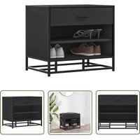 The Living Store - vidaXL Schuhbank Schwarz 60x40x53,5 cm Holzwerkstoff und Metall von THE LIVING STORE