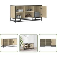The Living Store - vidaXL Schuhbank Sonoma-Eiche 100x40x53,5 cm Holzwerkstoff und Metall von THE LIVING STORE