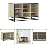 The Living Store - vidaXL Schuhbank Sonoma-Eiche 84x40x53,5 cm Holzwerkstoff und Metall von THE LIVING STORE