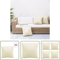 The Living Store - vidaXL Sofakissen 4 Stk. Creme 40x40 cm Stoff von THE LIVING STORE