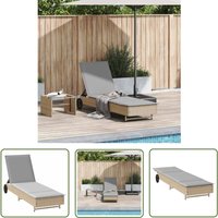 The Living Store - vidaXL Sonnenliege mit Rollen und Auflage Beige Poly Rattan The Living Store - vidaXL Sonnenliege mit Rollen und Auflage Beige Poly Rattan von THE LIVING STORE
