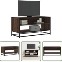 The Living Store - vidaXL TV-Schrank Braun Eichen-Optik 91x40x46 cm Holzwerkstoff Metall von THE LIVING STORE