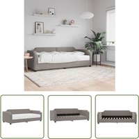 The Living Store - vidaXL Tagesbett mit Matratze Taupe 90x200 cm Stoff von THE LIVING STORE