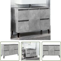 The Living Store - vidaXL Waschbeckenunterschrank Betongrau 80x33x60 cm Holzwerkstoff von THE LIVING STORE