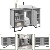 The Living Store - vidaXL Waschbeckenunterschrank Grau Sonoma 91x35x60 cm Holzwerkstoff von THE LIVING STORE