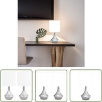 Tischlampen 2 Stk. Touch-Sensor Weiß E14 - Tischlampe - Stehlampe - Wohnzimmer Deko - led Licht - Modernes Design - The Living Store von THE LIVING STORE