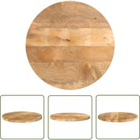 The Living Store - Tischplatte ø 40x2,5 cm Rund Massivholz Mango - Holztischplatte - Mangoholz Tischplatte - Runde Tischplatte - Esszimmertisch von THE LIVING STORE