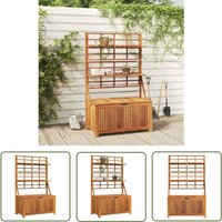 The Living Store - Truhe mit Rankgitter 99x50x160 cm Massivholz Akazie - Gartentruhe - Holztruhe - Akasienholztruhe - Rankgitter - Blumenkästen The Living Store - Truhe mit Rankgitter 99x50x160 cm Massivholz Akazie - Gartentruhe - Holztruhe - Akasienholztruhe - Rankgitter - Blumenkästen von THE LIVING STORE