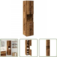 The Living Store - vidaXL Bad-Hängeschrank Altholz-Optik 30x30x130 cm Holzwerkstoff von THE LIVING STORE