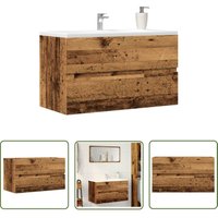The Living Store - vidaXL Bad-Hängeschrank Altholz-Optik 80x38,5x45 cm Holzwerkstoff von THE LIVING STORE