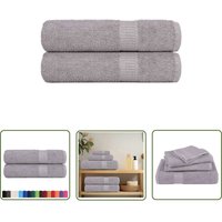The Living Store - vidaXL Badetücher 2 Stk. Grau 100x150 cm 360 g/m² 100% Baumwolle von THE LIVING STORE