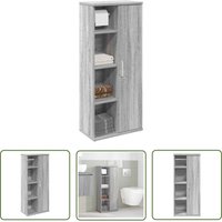 The Living Store - vidaXL Badezimmerschrank mit Rollenhalter Grau Sonoma 39x22x90 cm von THE LIVING STORE