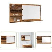 The Living Store - vidaXL Badspiegel mit Ablagen Altholz-Optik 90x11x45 cm Holzwerkstoff von THE LIVING STORE