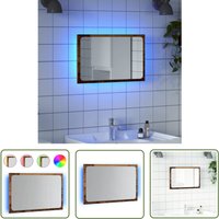 VidaXL Badspiegel mit LED-Leuchten Altholz-Optik 60x8,5x38 cm von THE LIVING STORE