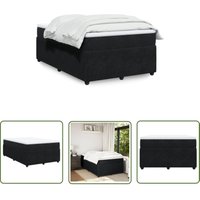 VidaXL Boxspringbett mit Matratze Schwarz 120x200 cm Samt von THE LIVING STORE