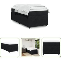VidaXL Boxspringbett mit Matratze Schwarz 90x200 cm Samt von THE LIVING STORE
