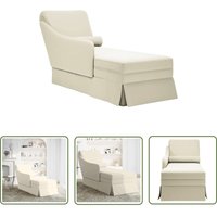The Living Store - vidaXL Chaiselongue mit Nackenrolle und Rechter Armlehne Creme Samt von THE LIVING STORE