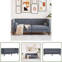 VidaXL Chesterfield-Sofa mit Nackenrollen 2-Sitzer Dunkelgrau Samt VidaXL Chesterfield-Sofa mit Nackenrollen 2-Sitzer Dunkelgrau Samt von THE LIVING STORE
