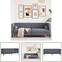 VidaXL Chesterfield-Sofa mit Nackenrollen 3-Sitzer Dunkelgrau Samt VidaXL Chesterfield-Sofa mit Nackenrollen 3-Sitzer Dunkelgrau Samt von THE LIVING STORE