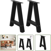 The Living Store - vidaXL Couchtischbeine A-Form 2 Stk. Schwarz 50x(42-43) cm Stahl von THE LIVING STORE