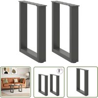 The Living Store - vidaXL Couchtischbeine U-Form 2 Stk. Anthrazit 28x(42-43) cm Stahl von THE LIVING STORE