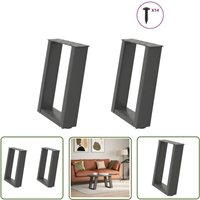 The Living Store - vidaXL Couchtischbeine U-Form 2 Stk. Anthrazit 38x(42-43) cm Stahl von THE LIVING STORE