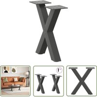 The Living Store - vidaXL Couchtischbeine X-Form 2 Stk. Anthrazit 37x(30-31) cm Stahl von THE LIVING STORE