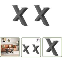 VidaXL Couchtischbeine X-Form 2 Stk. Anthrazit 70x(42-43) cm Stahl von THE LIVING STORE