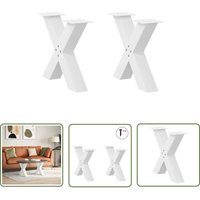 The Living Store - vidaXL Couchtischbeine X-Form 2 Stk. Weiß 60x(42-43) cm Stahl von THE LIVING STORE