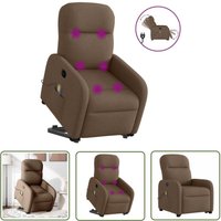 VidaXL Elektrischer Massagesessel mit Aufstehhilfe Braun Stoff von THE LIVING STORE