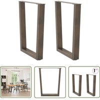 VidaXL Esstisch Beine V-Form 2 Stück Naturstahl 70x(72-73,3) cm Stahl von THE LIVING STORE