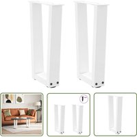The Living Store - vidaXL Esstisch Beine V-Form 2 Stück Weiß 38x(42-43,3) cm Stahl von THE LIVING STORE